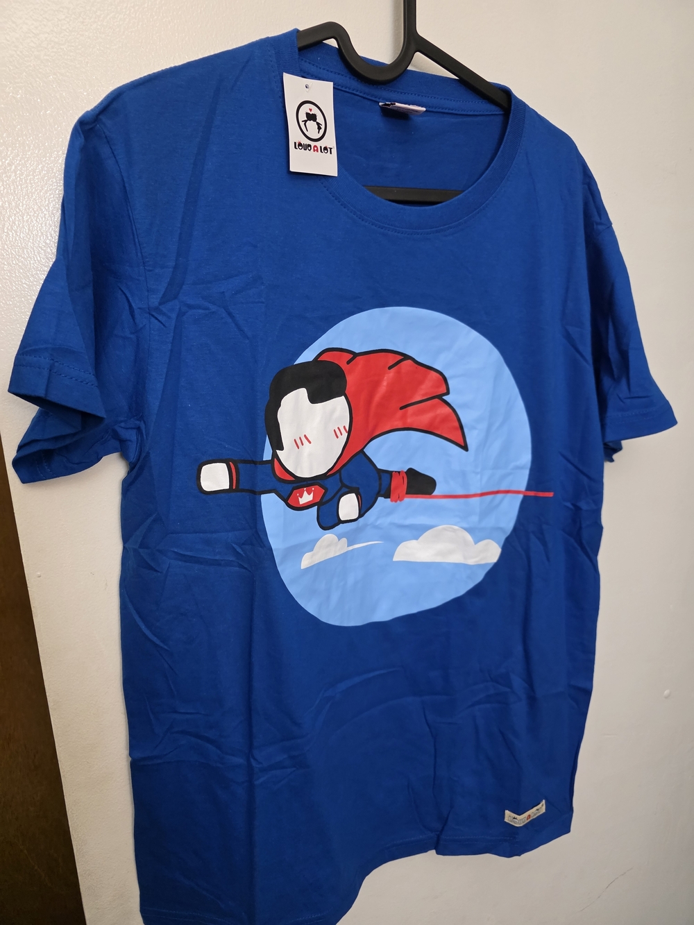 Couples Superman Wonderwoman Matching Royal Blue Surf Graphic Tees